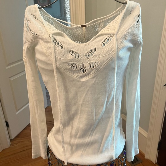 Free People Ivory Long Sleeve Top | Ivory Long Sleeve Top with Cutout Detailing - Picture 4 of 7